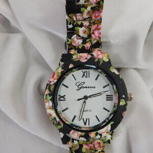 Ladies Geneva Popular Flower Printed Watch